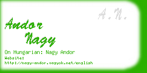 andor nagy business card